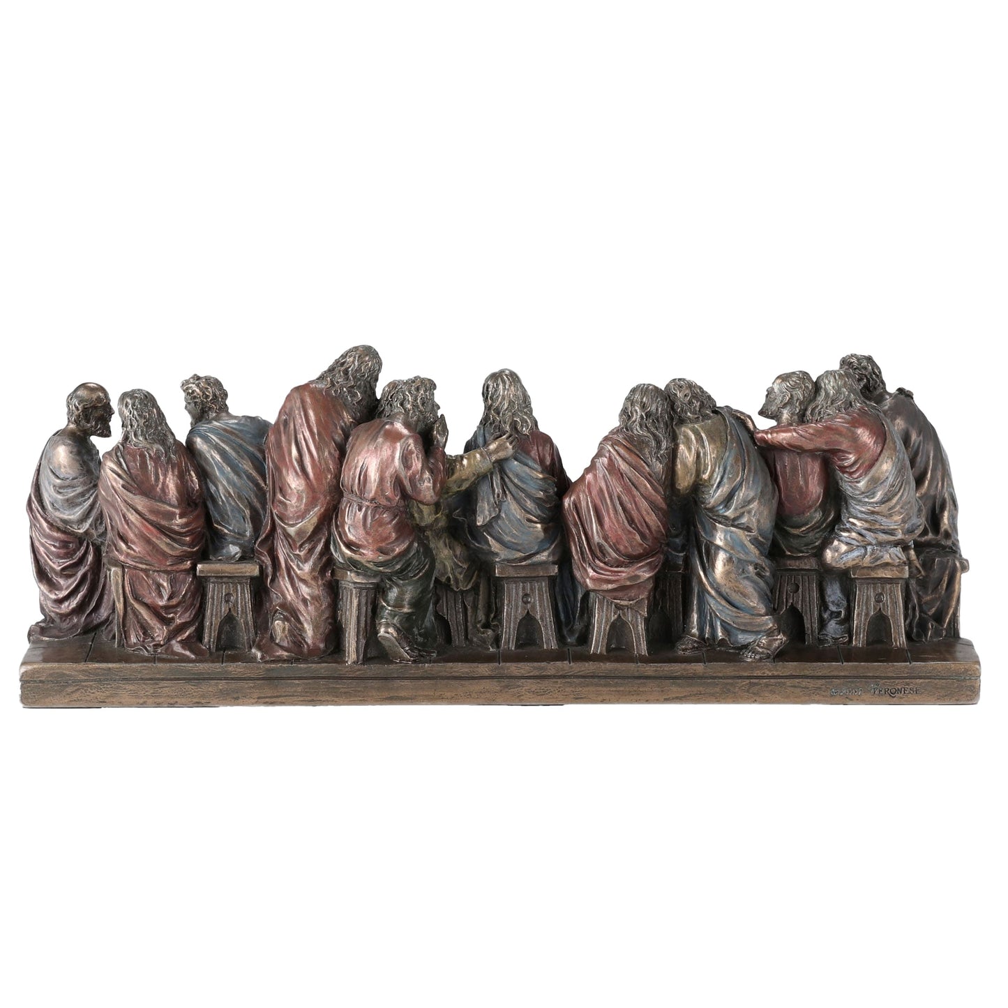 The Last Supper 23,5x8.5cm Veronese Cold-Cast Bronze Statue – Leonardo da Vinci Inspired
