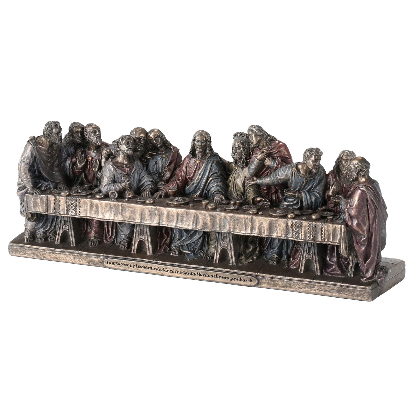 The Last Supper 23,5x8.5cm Veronese Cold-Cast Bronze Statue – Leonardo da Vinci Inspired