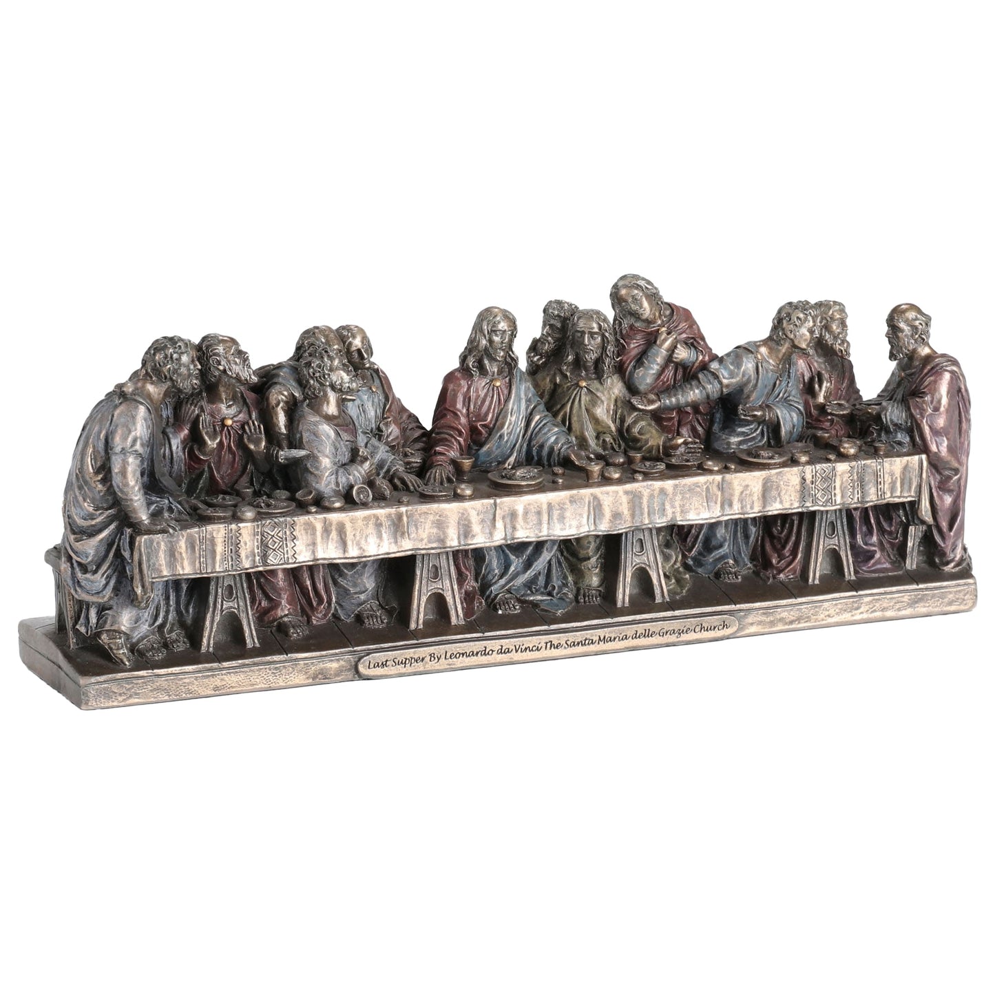 The Last Supper 23,5x8.5cm Veronese Cold-Cast Bronze Statue – Leonardo da Vinci Inspired