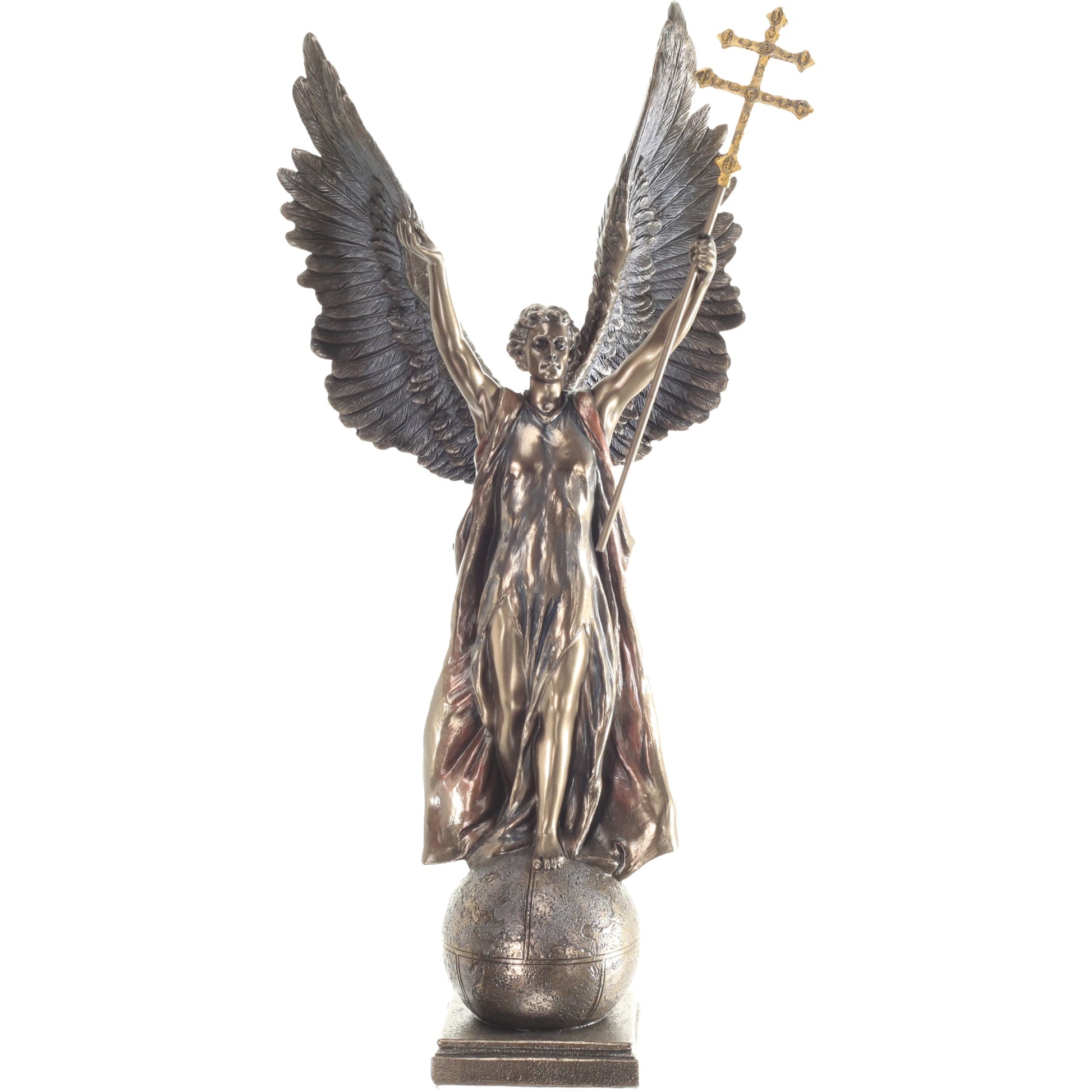 Archangel Saint Gabriel 38cm Veronese Cold-Cast Bronze Statue – Divine Messenger Figurine