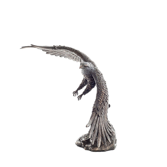 Red Kite Eagle Statue – 38x54cm Veronese Cold-Cast Bronze Majestic Bird of Prey Figurine