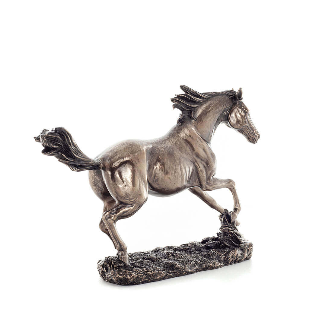 Galloping Horse 34.5x22cm Veronese Cold-Cast Bronze Statue – Symbol of Freedom