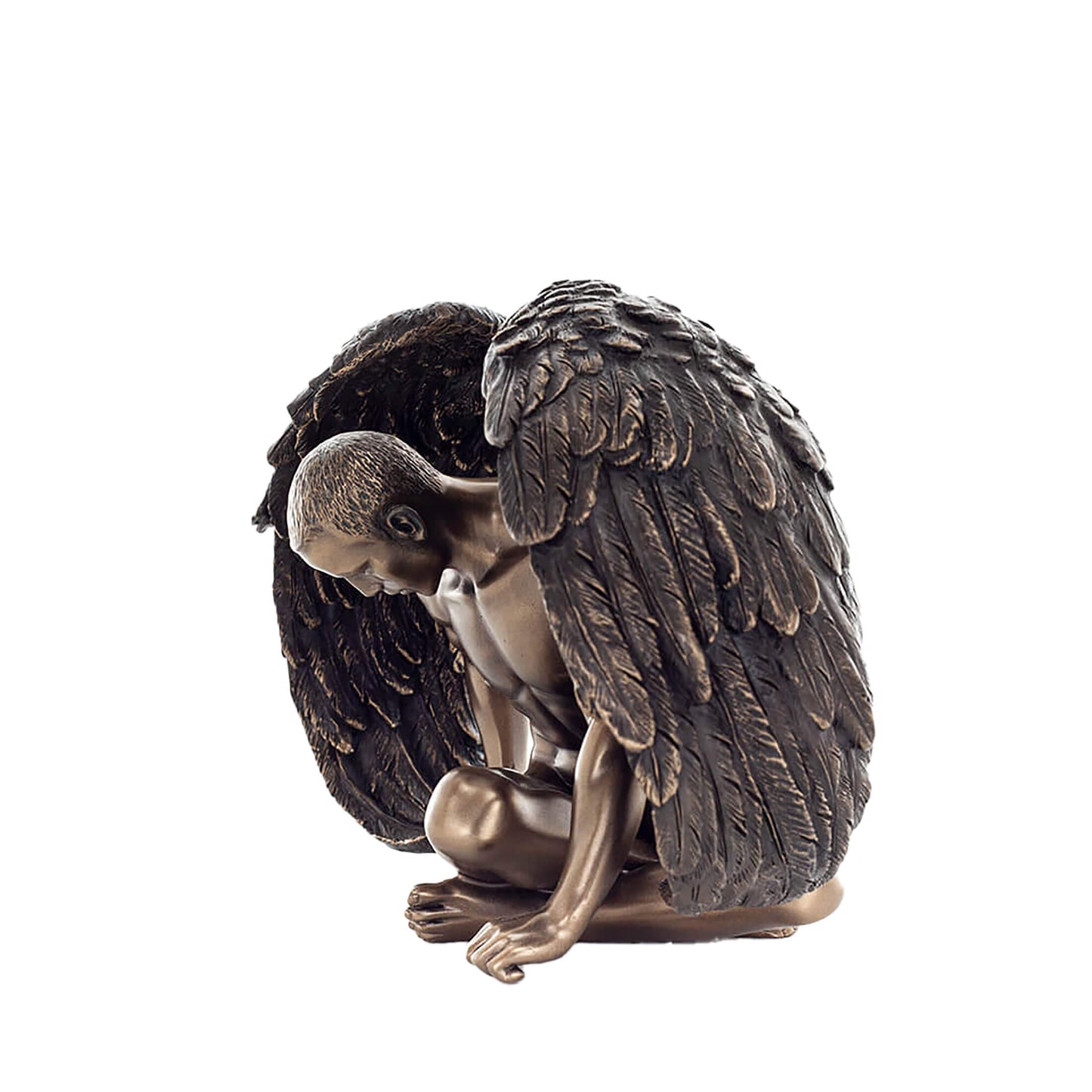 Fallen Angel 20x14cm Veronese Cold-Cast Bronze Statue – Symbol of Sorrow and Redemption