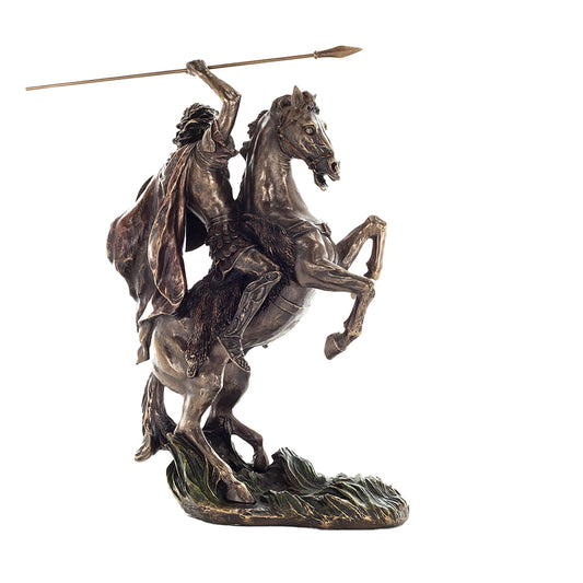 Alexander the Great on Horseback – 31.5cm Veronese Cold-Cast Bronze Statue
