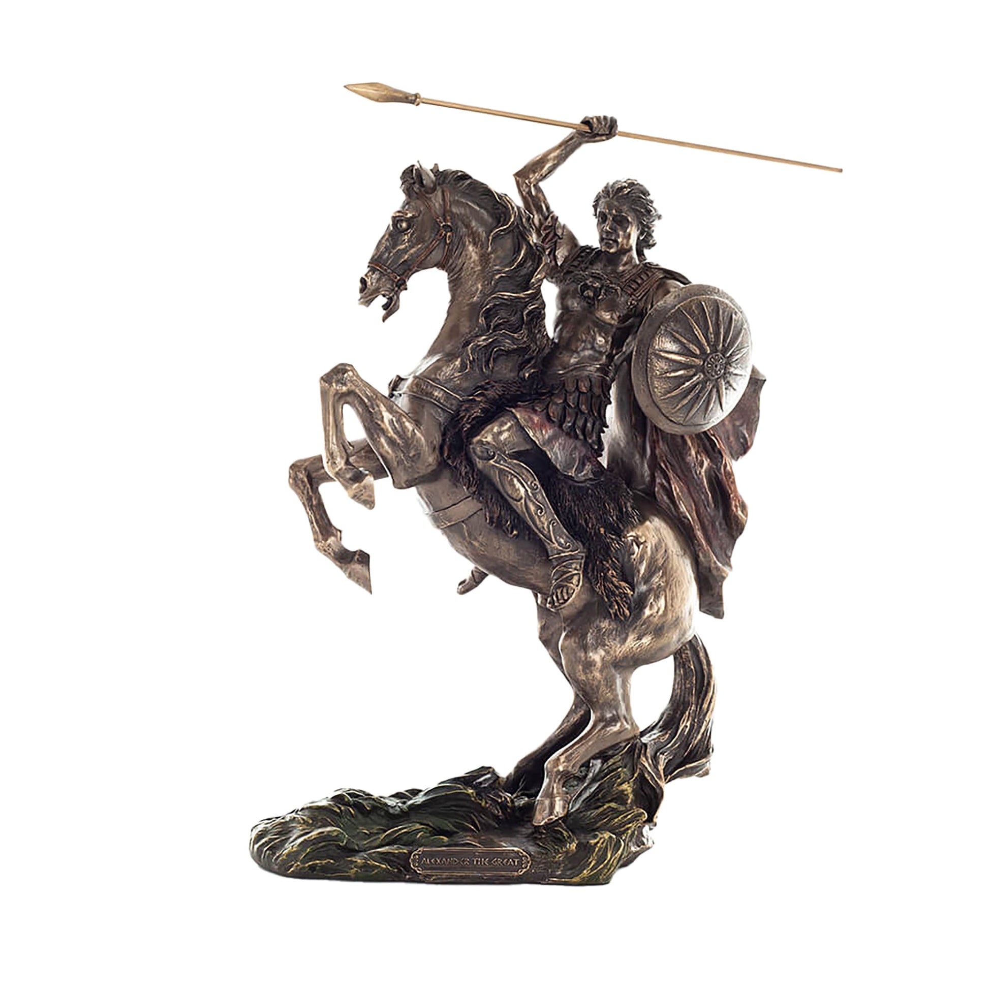 Alexander the Great on Horseback – 31.5cm Veronese Cold-Cast Bronze Statue