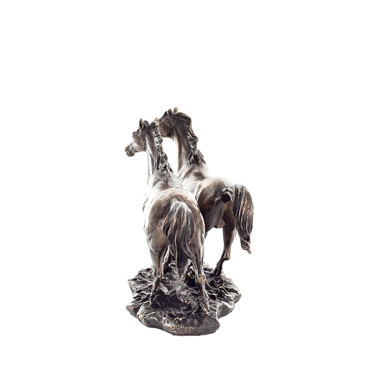 Running Horses 28x16cm Veronese Cold-Cast Bronze Statue – Symbol of Strength & Freedom