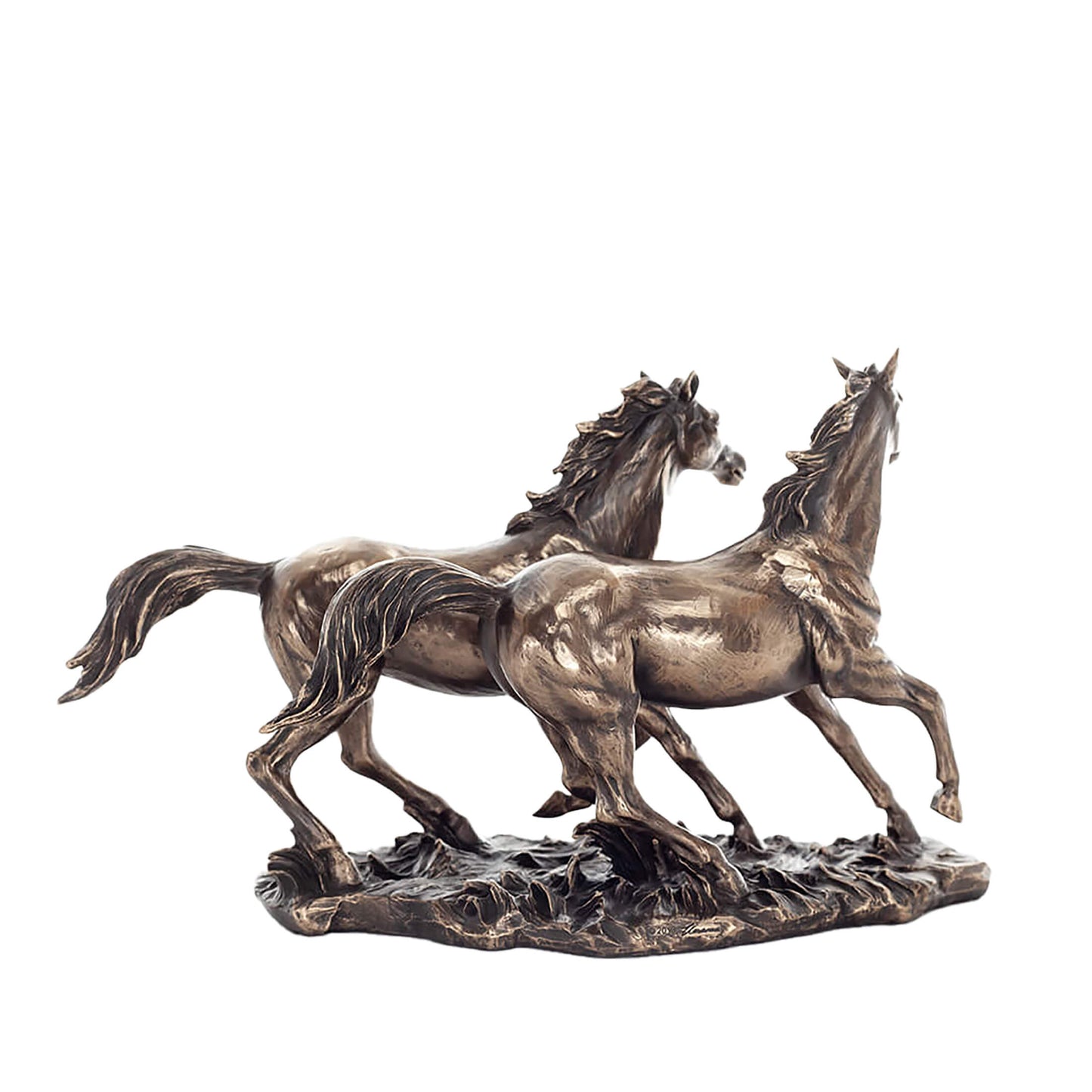 Running Horses 28x16cm Veronese Cold-Cast Bronze Statue – Symbol of Strength & Freedom