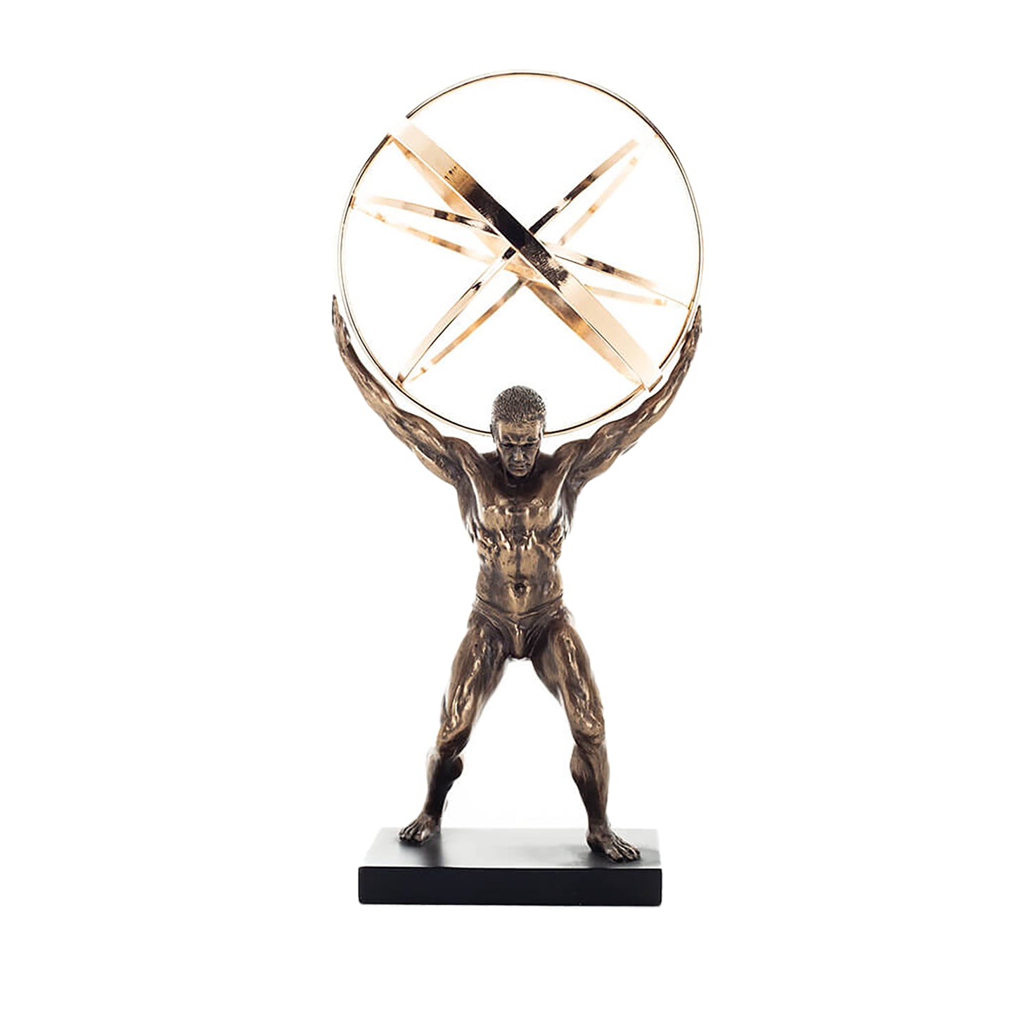 Atlas Titan Bronze Statue front view, 22.5 cm