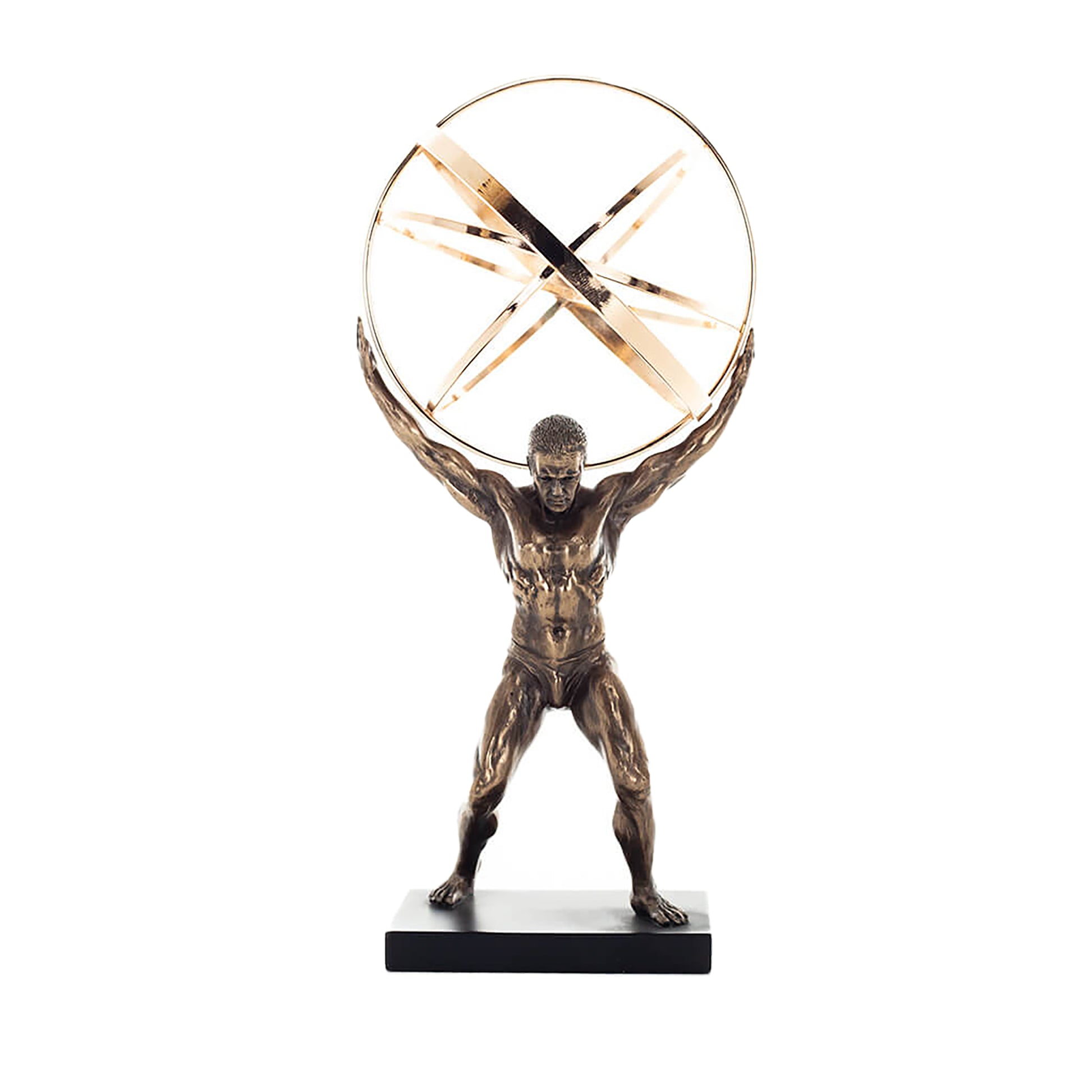 Atlas Titan Bronze Statue front view, 22.5 cm