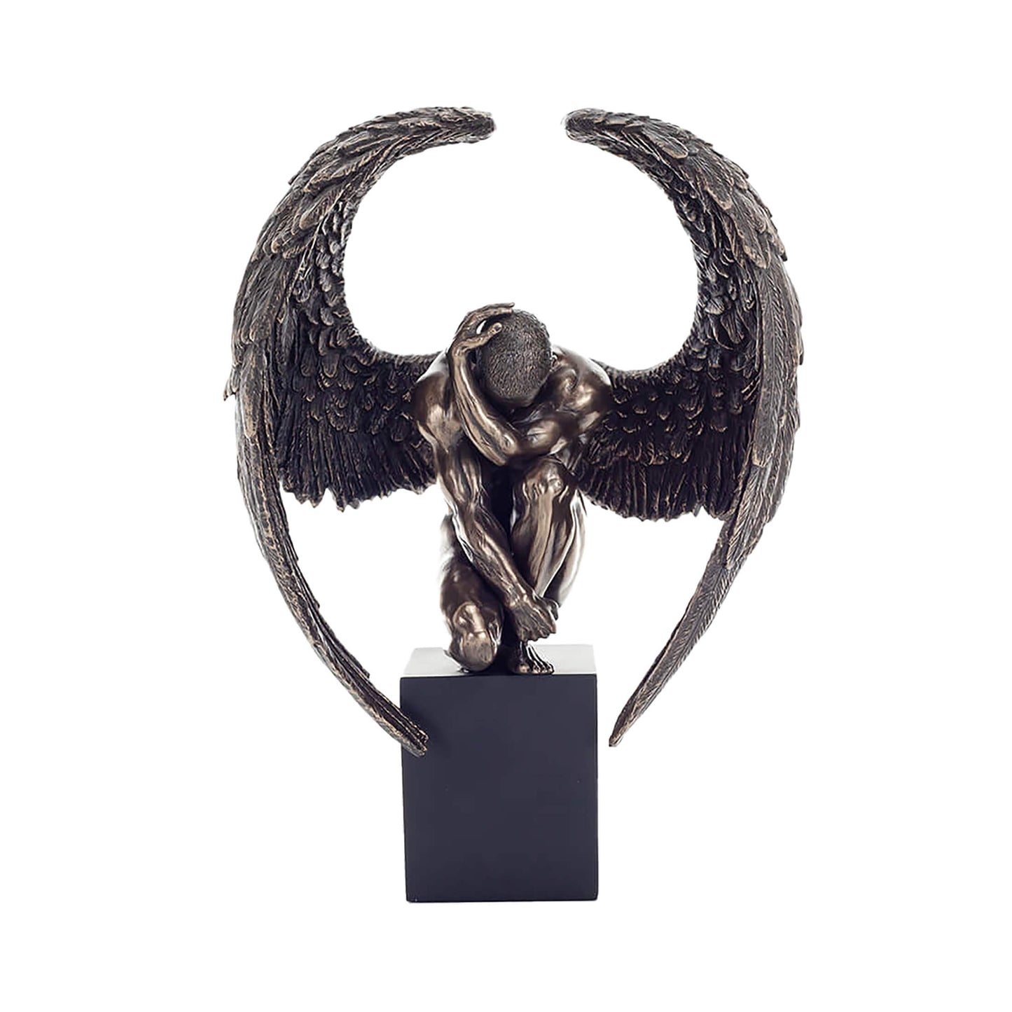 Fallen Angel Bronze Statue front view, 25.5 cm