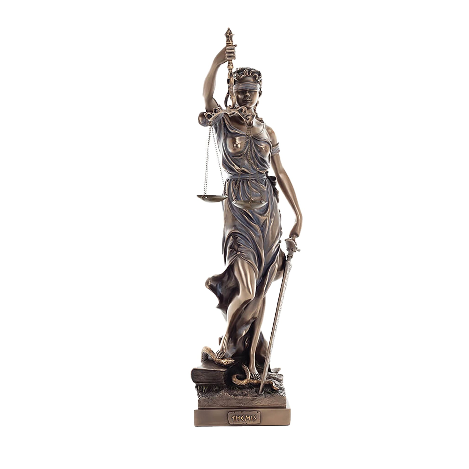 Themis Goddess of Justice Statue bronze figurine holding scales and sword – Veronese 50cm