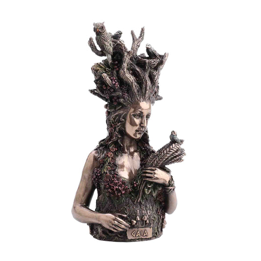 Gaia Mother Earth Bronze Statue side angle with flowing vines