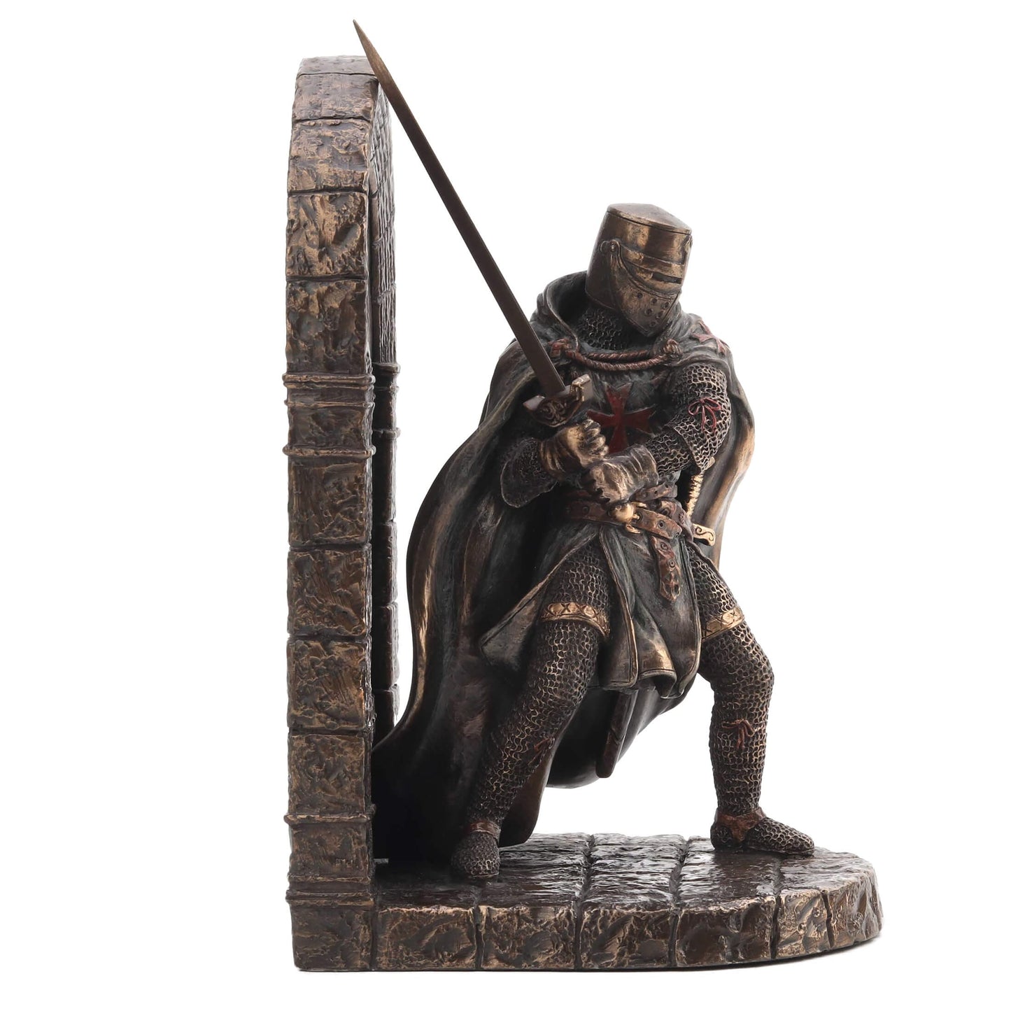 Templar Knight Statue 19cm Veronese Design Cold-Cast Bronze Medieval Warrior Figurine