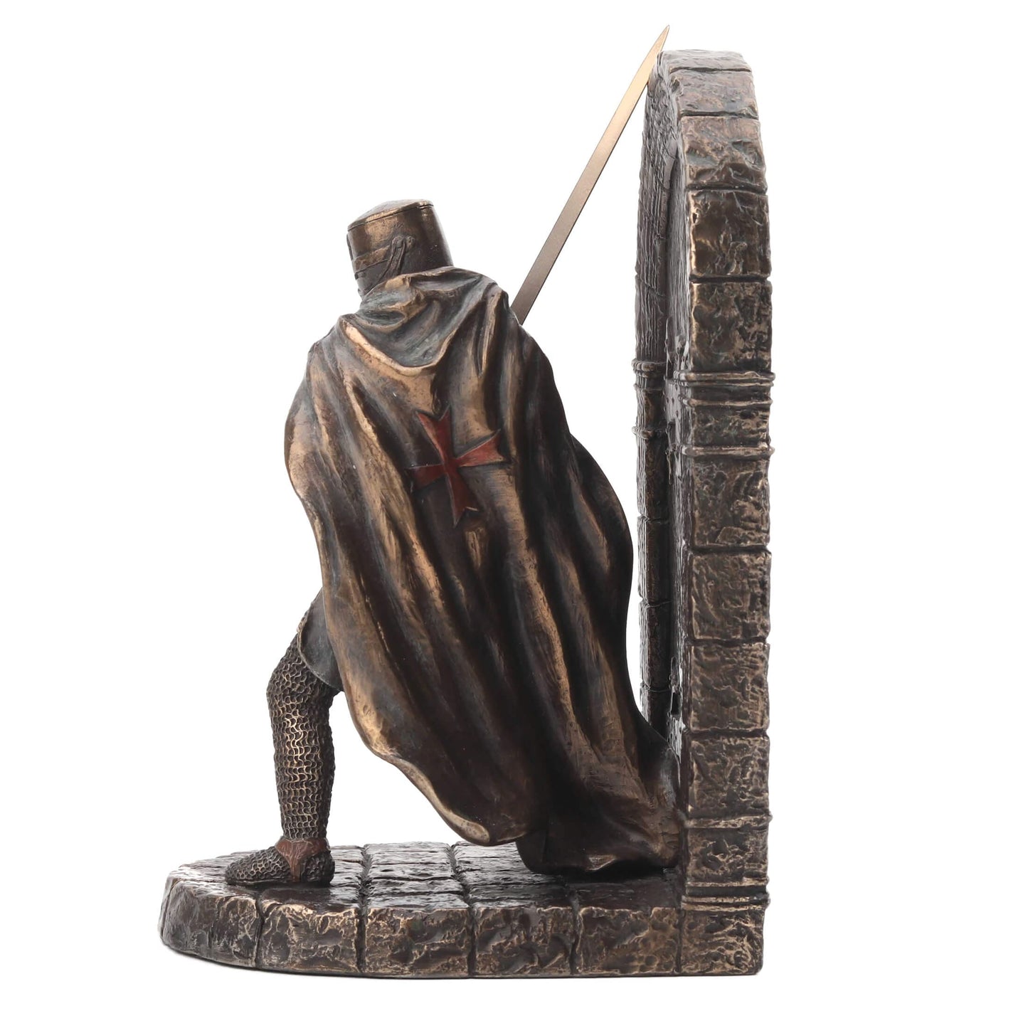 Templar Knight Statue 19cm Veronese Design Cold-Cast Bronze Medieval Warrior Figurine