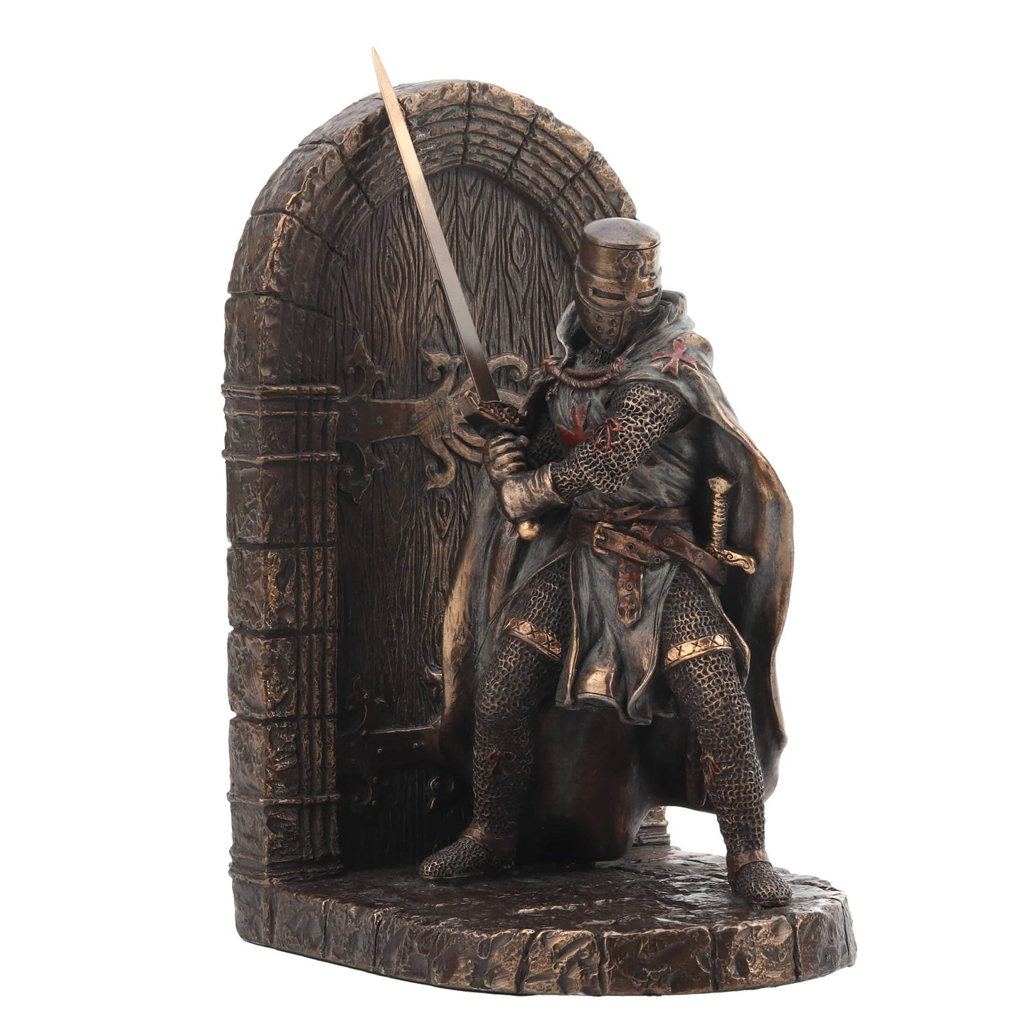 Templar Knight Statue 19cm Veronese Design Cold-Cast Bronze Medieval Warrior Figurine