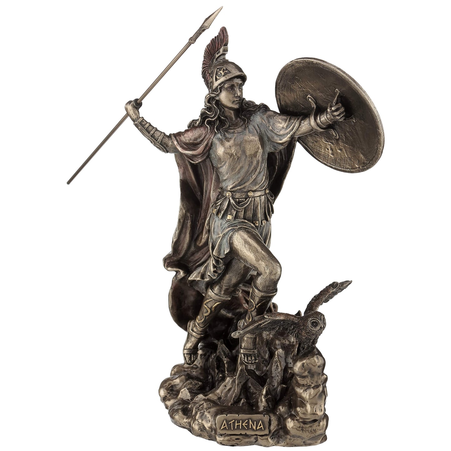 Athena Warrior Bronze Statue front view, 27 cm