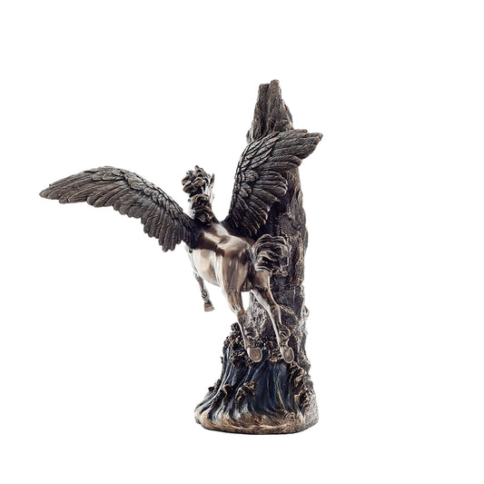 Pegasus Bronze Statue side angle showing lifted hooves and feathers