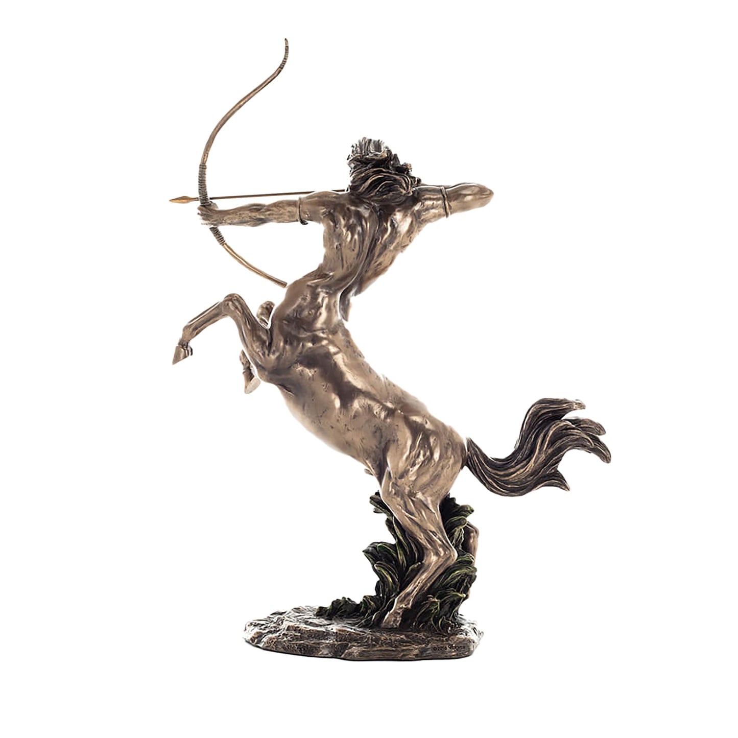 Centaur Archer Bronze Statue side angle with bow and wings