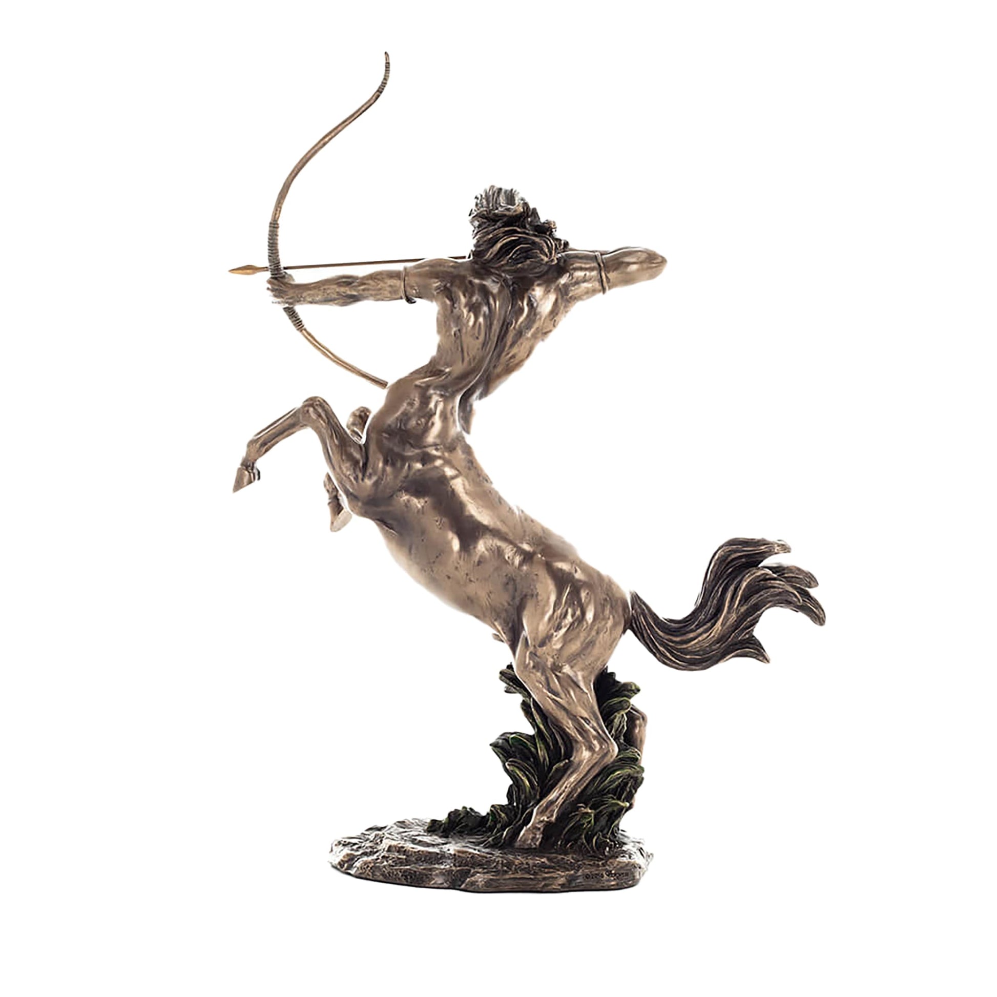Centaur Archer Bronze Statue side angle with bow and wings
