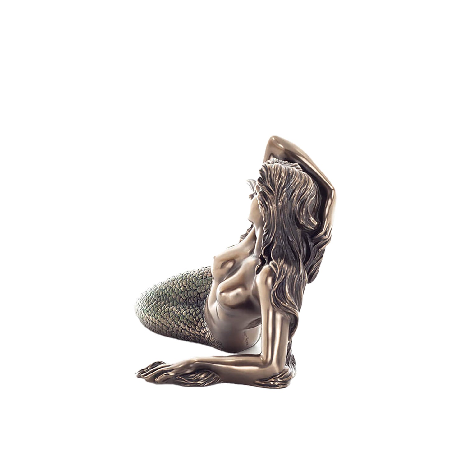 Mermaid 17x29cm Veronese Cold-Cast Bronze Statue – Mystical Ocean Siren