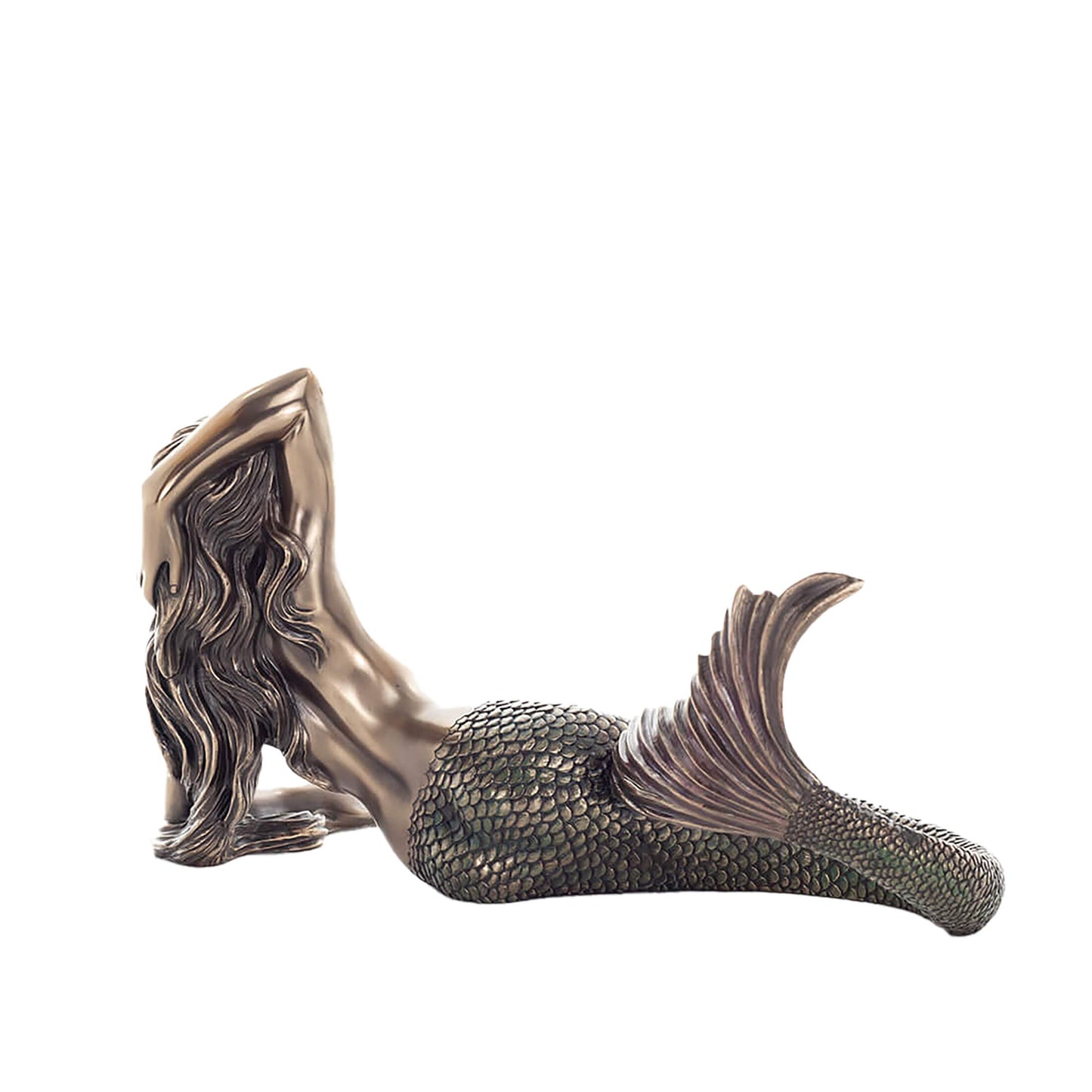 Mermaid 17x29cm Veronese Cold-Cast Bronze Statue – Mystical Ocean Siren