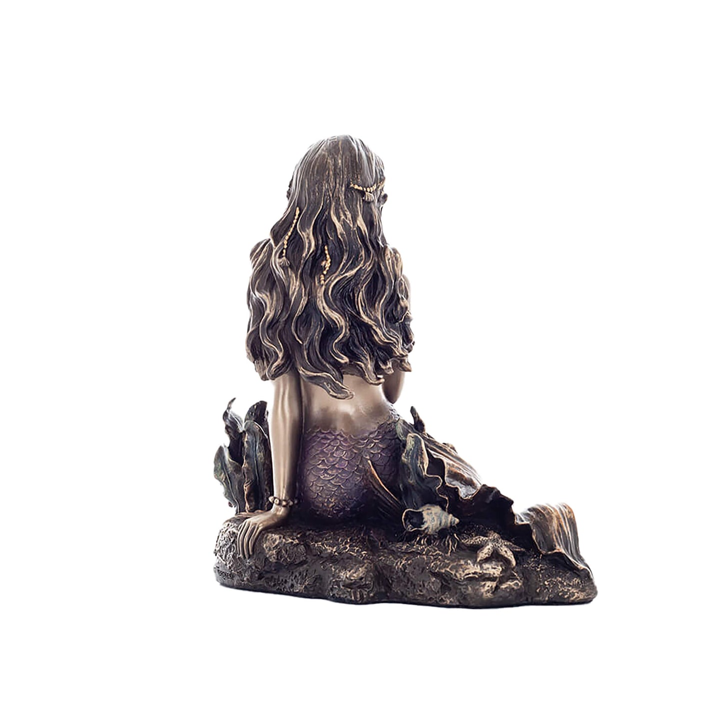 Mermaid 15x14cm Veronese Cold-Cast Bronze Statue – Enchanting Ocean Siren
