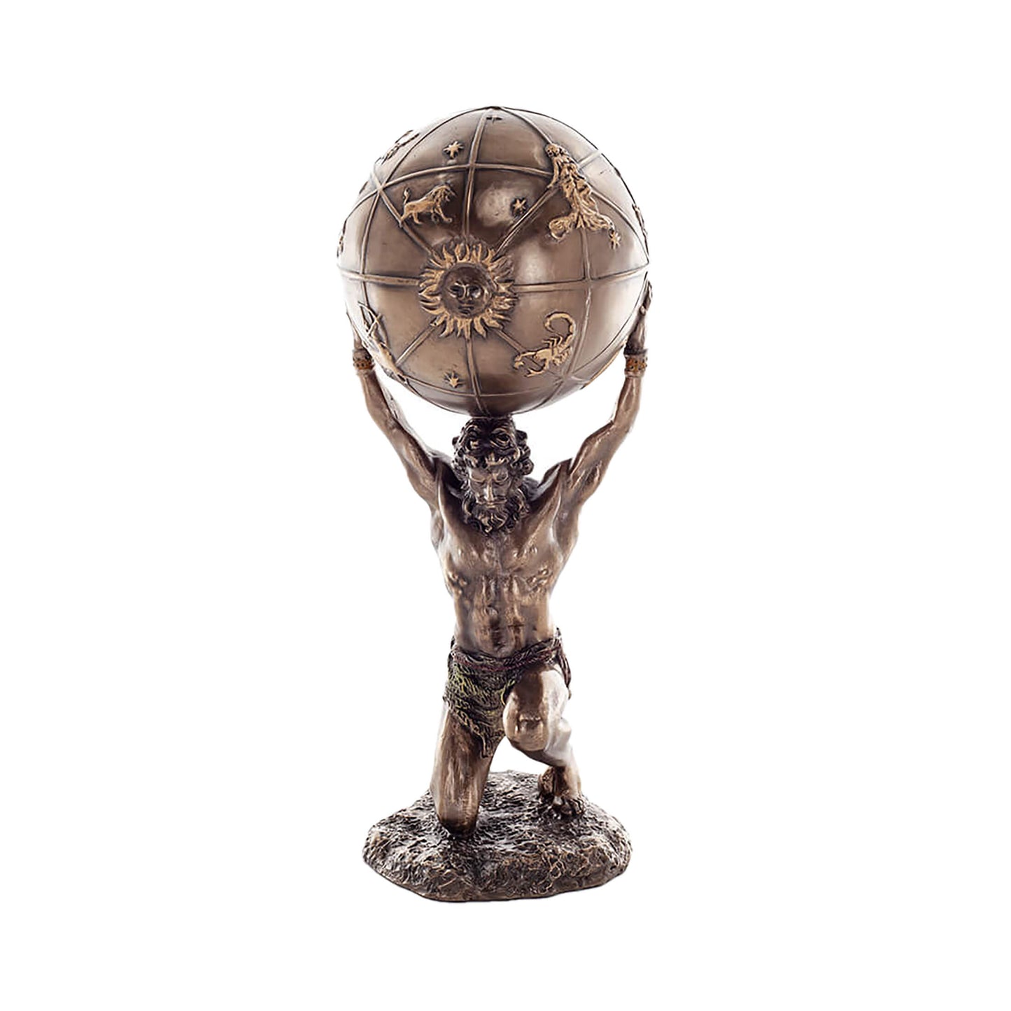 Atlas Titan Cold-Cast Bronze Statue, 21 cm front view