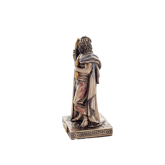Zeus Miniature Statue side angle with raised thunderbolt