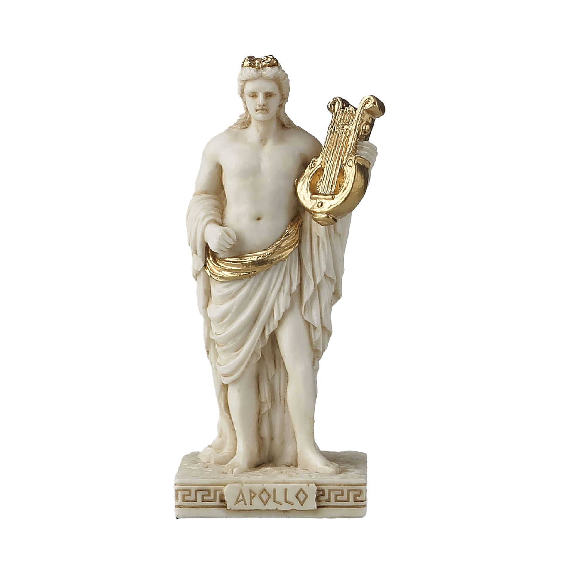 Apollo Resin Statue with Lyre front view, 30 cm