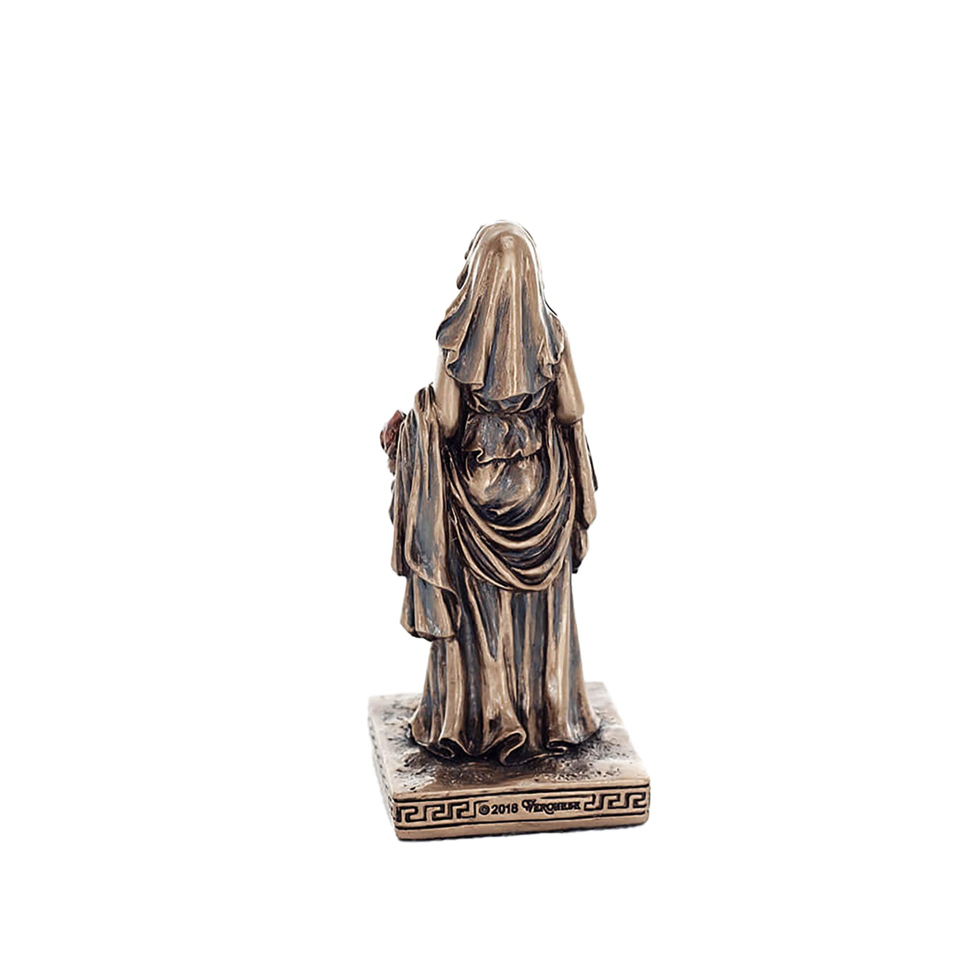 Hestia Miniature Statue rear angle showing garment folds and details