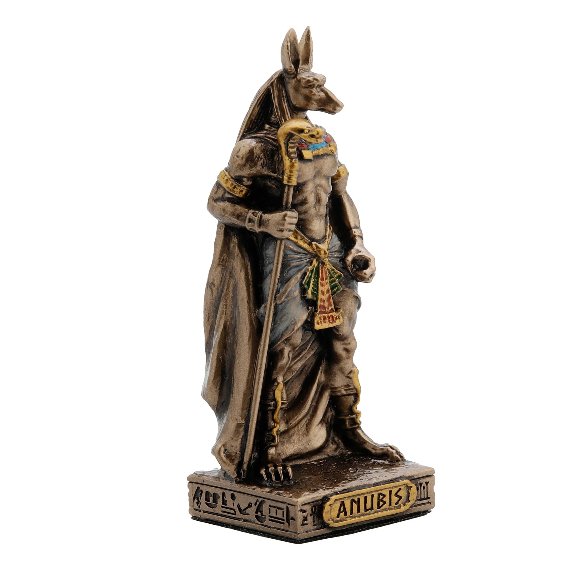 Anubis Egyptian God Statue side angle with jackal head and headdress