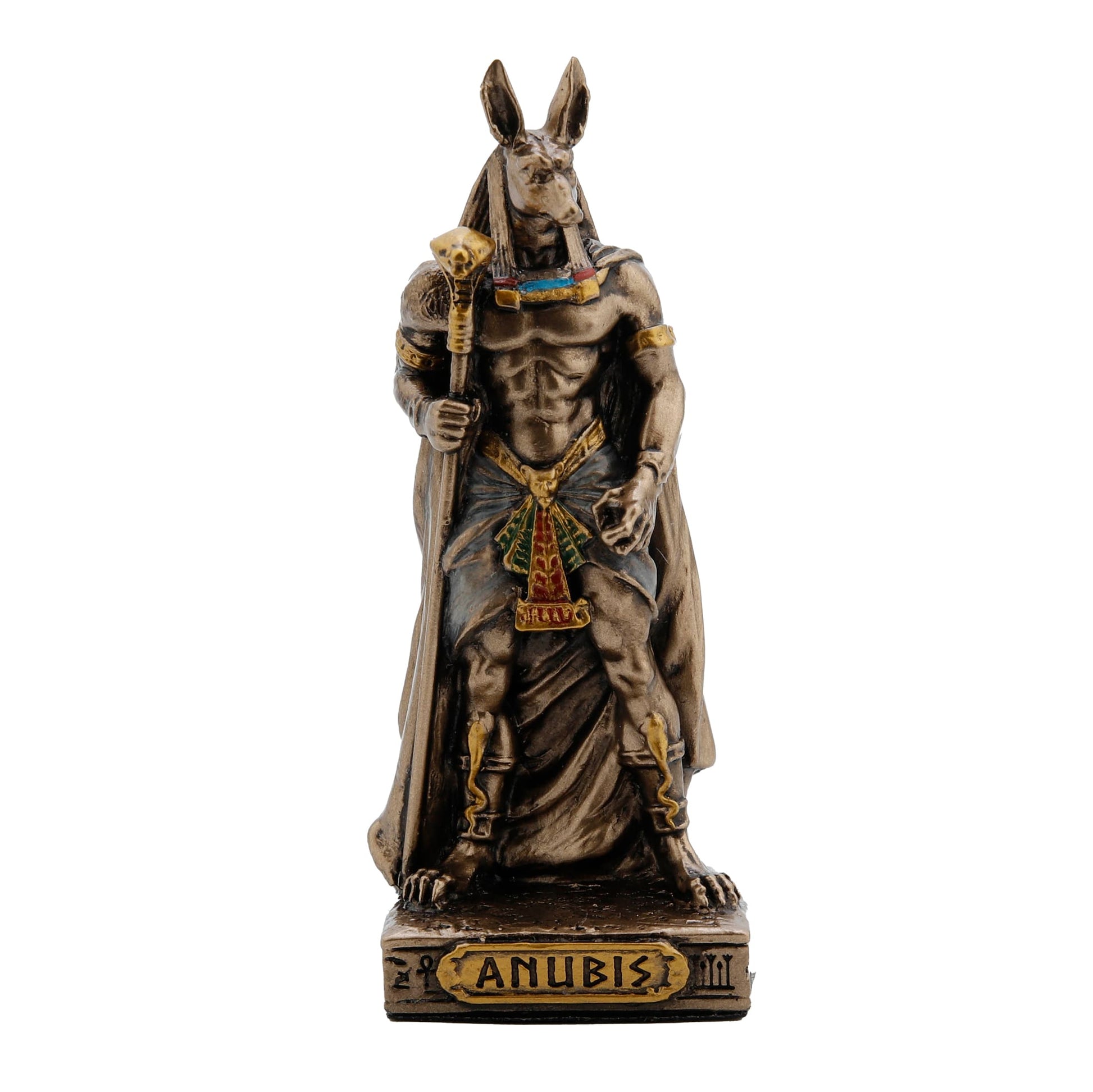 Anubis Egyptian God Statue, cold-cast bronze, 8.5 cm front view