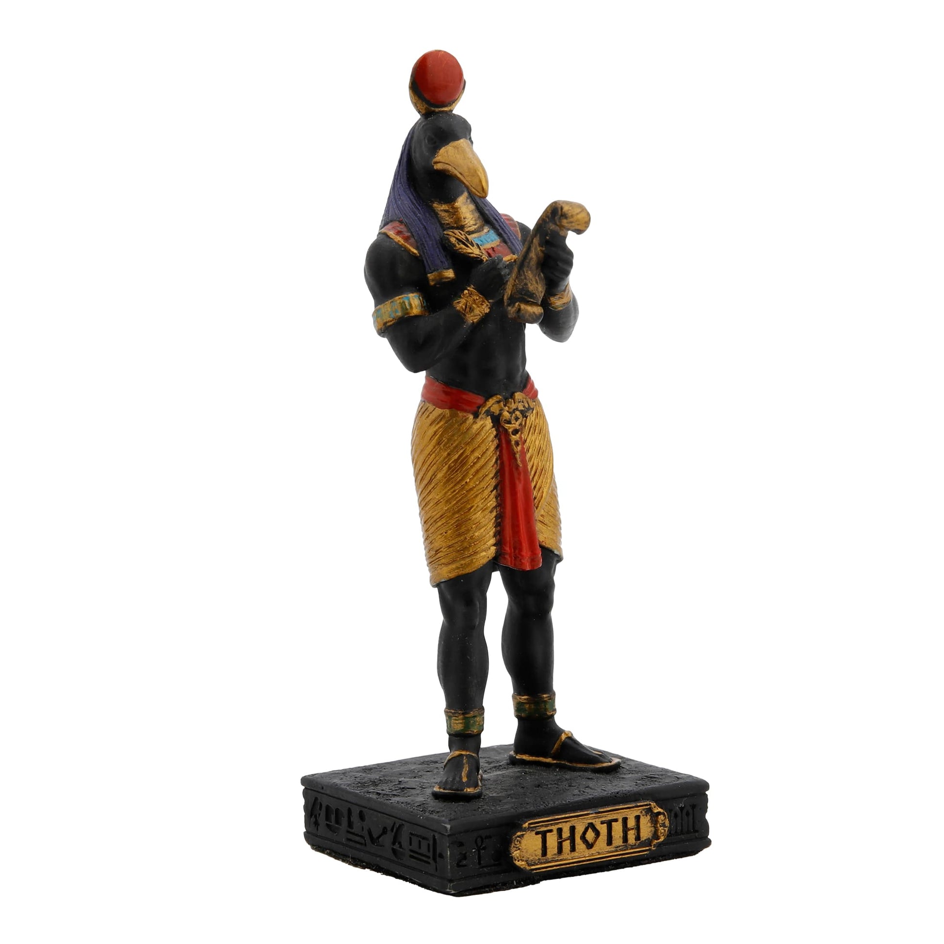 Thoth Egyptian God Resin Statue side angle with ibis head and headdress