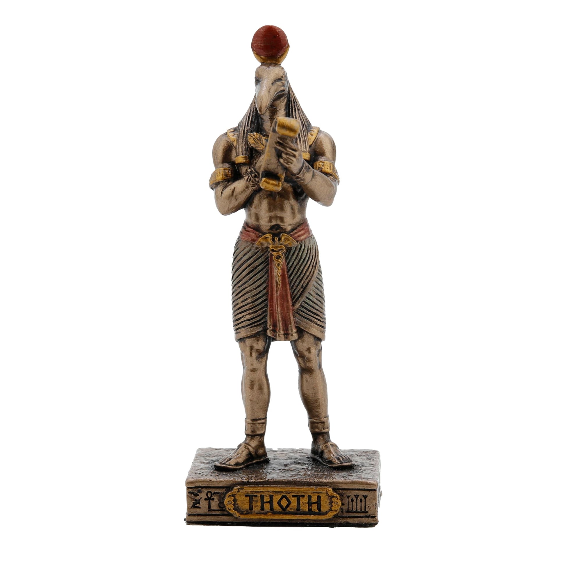 Thoth Egyptian God Statue, cold-cast bronze, 8.5 cm front view