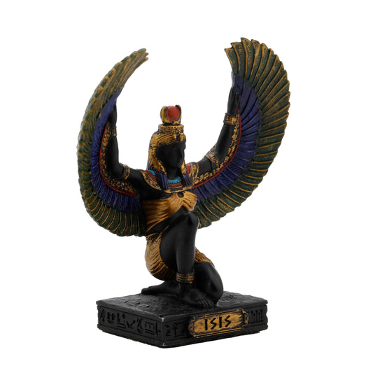 Isis Egyptian Goddess Resin Statue side angle with outstretched wings