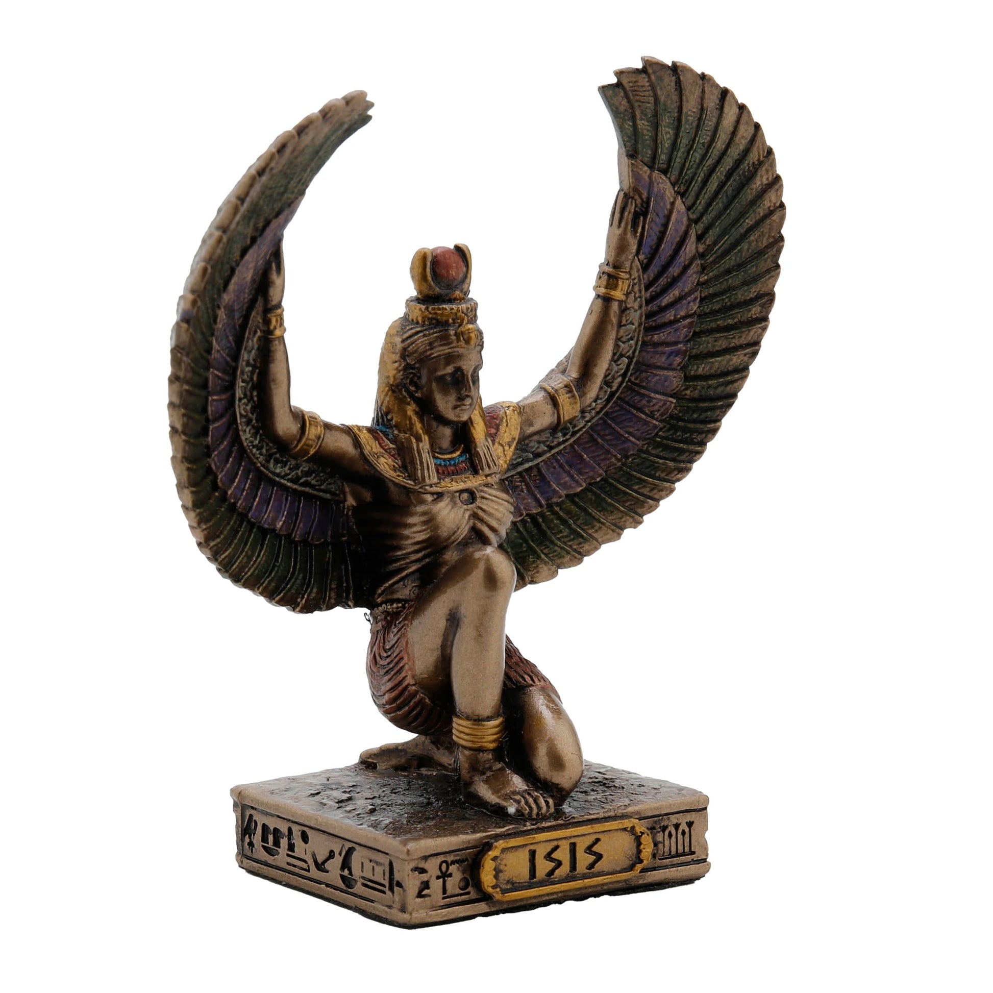 Isis Egyptian Goddess Statue side angle with outstretched wings