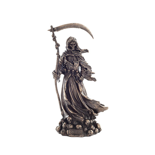 Charon the Ferryman Statue front view in cold-cast bronze, 31 cm