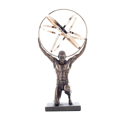 Atlas Titan Statue front view, cold-cast bronze, 20.5 cm