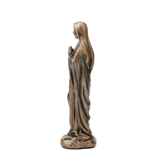 Our Lady of Lourdes Statue side view with flowing robes and veil