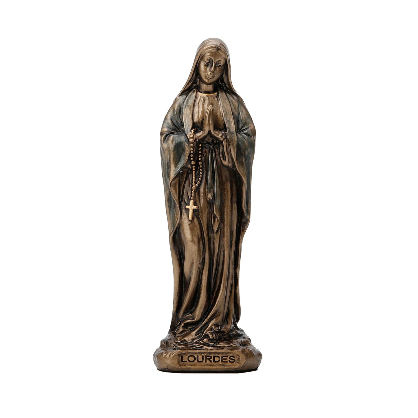 Our Lady of Lourdes 8.5cm Veronese Cold-Cast Bronze Statue – Virgin Mary Christian Figurine