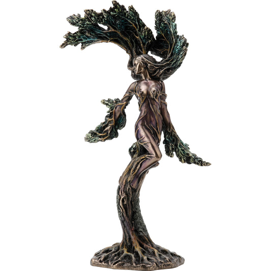 Veronese 24.5cm Daphne statue in cold-cast bronze, Greek laurel nymph figurine, front view.
