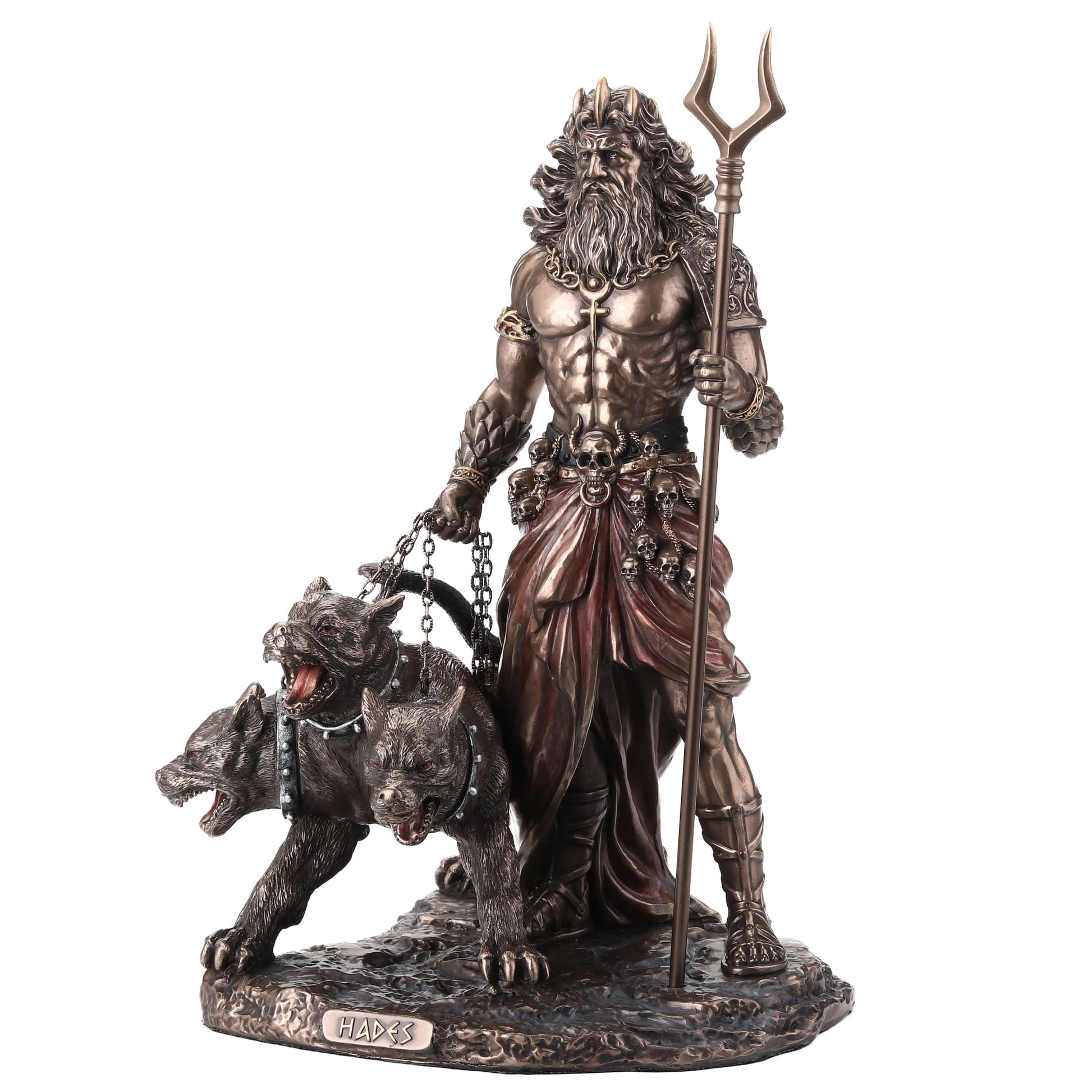 Hades and Cerberus Statue – 25cm Veronese Cold-Cast Bronze Greek Mythology Figurine