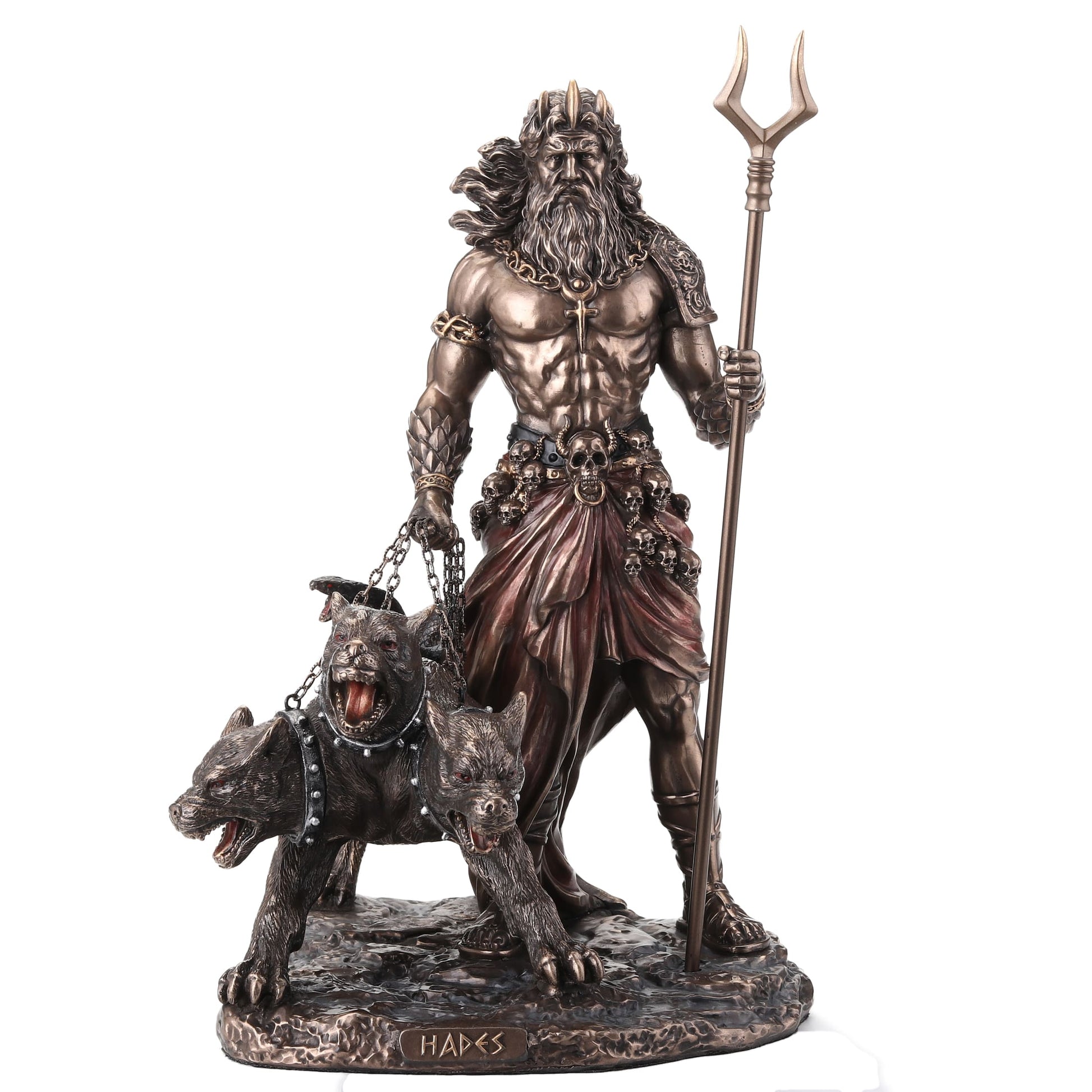 Hades and Cerberus Statue – 25cm Veronese Cold-Cast Bronze Greek Mythology Figurine