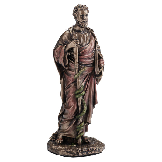 Hippocrates Father of Medicine Statue by Veronese – angled view, cold-cast bronze