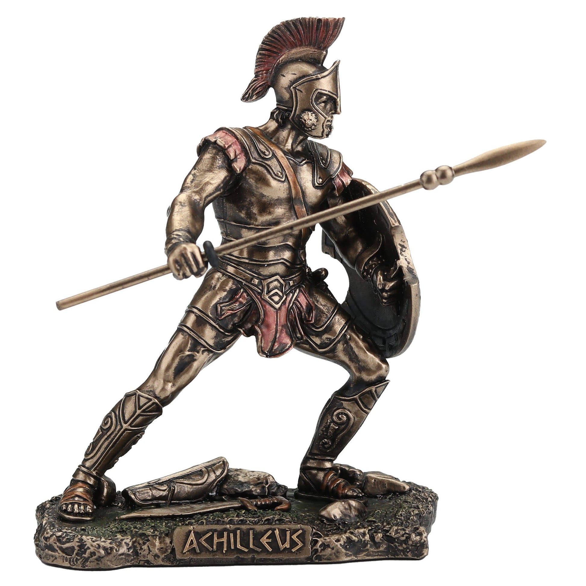 Achilles Greek Warrior Statue – Veronese bronze, 9.5 cm – front view