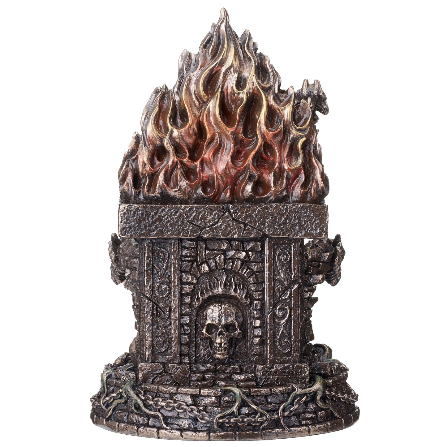 Undead King on Throne Statue – 22x15cm Veronese Cold-Cast Bronze Fantasy Figurine