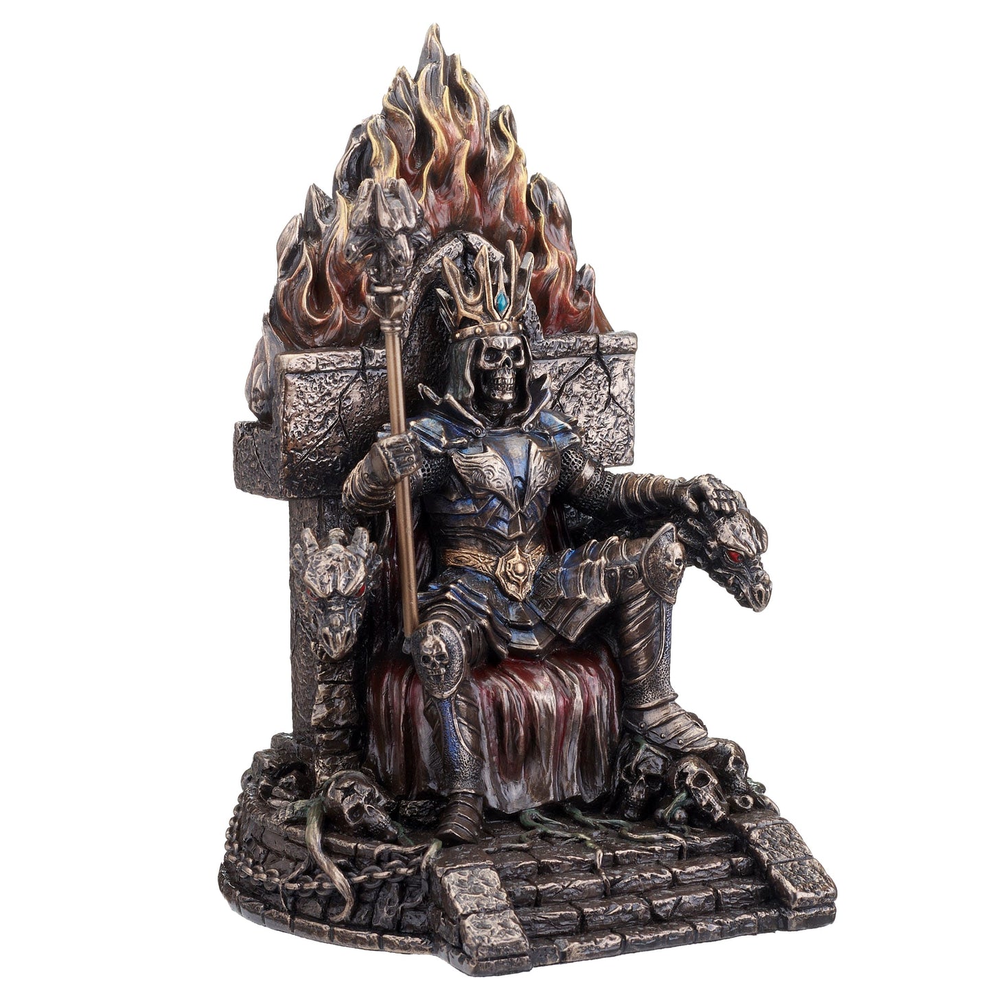 Undead King on Throne Statue – 22x15cm Veronese Cold-Cast Bronze Fantasy Figurine