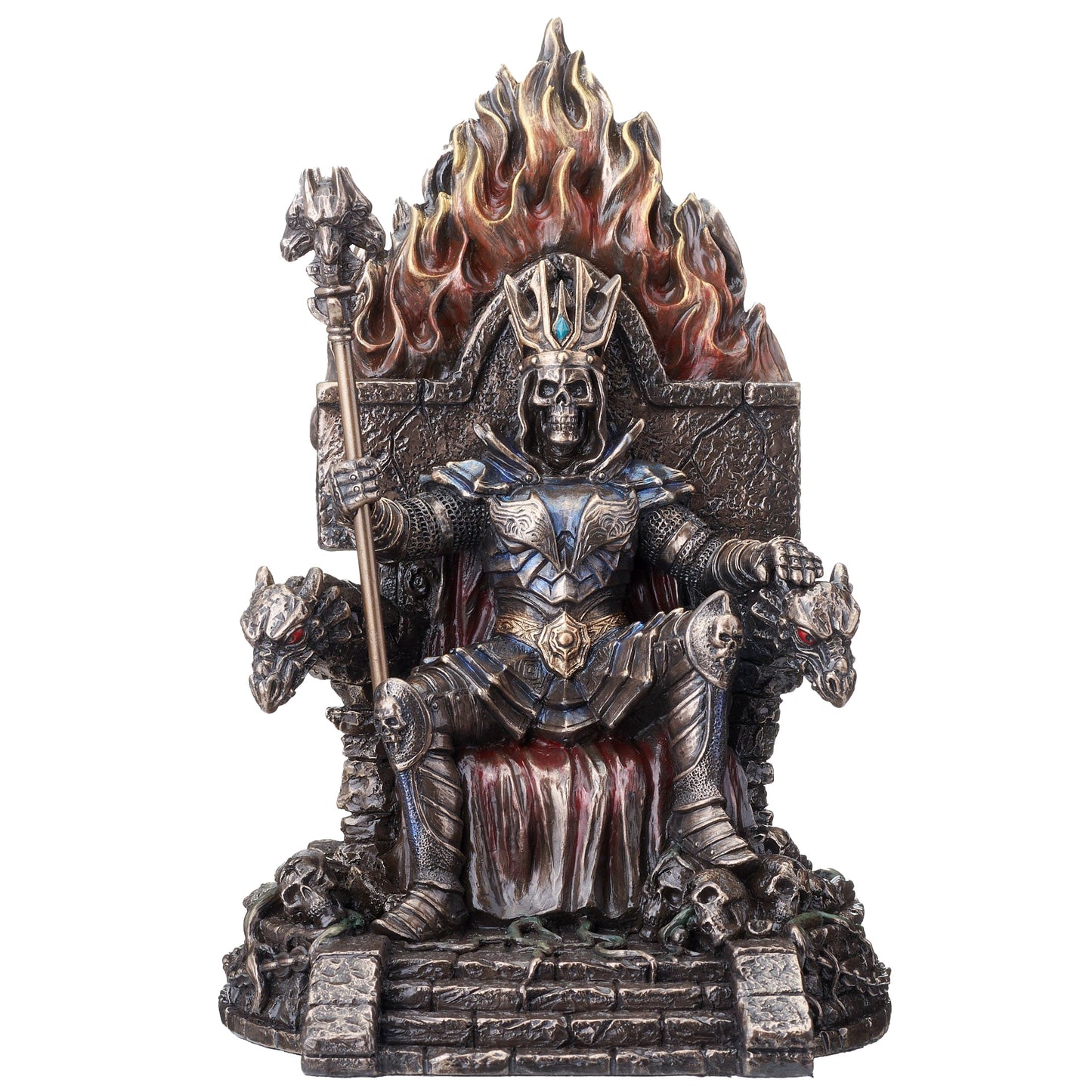 Undead King on Throne Statue – 22x15cm Veronese Cold-Cast Bronze Fantasy Figurine