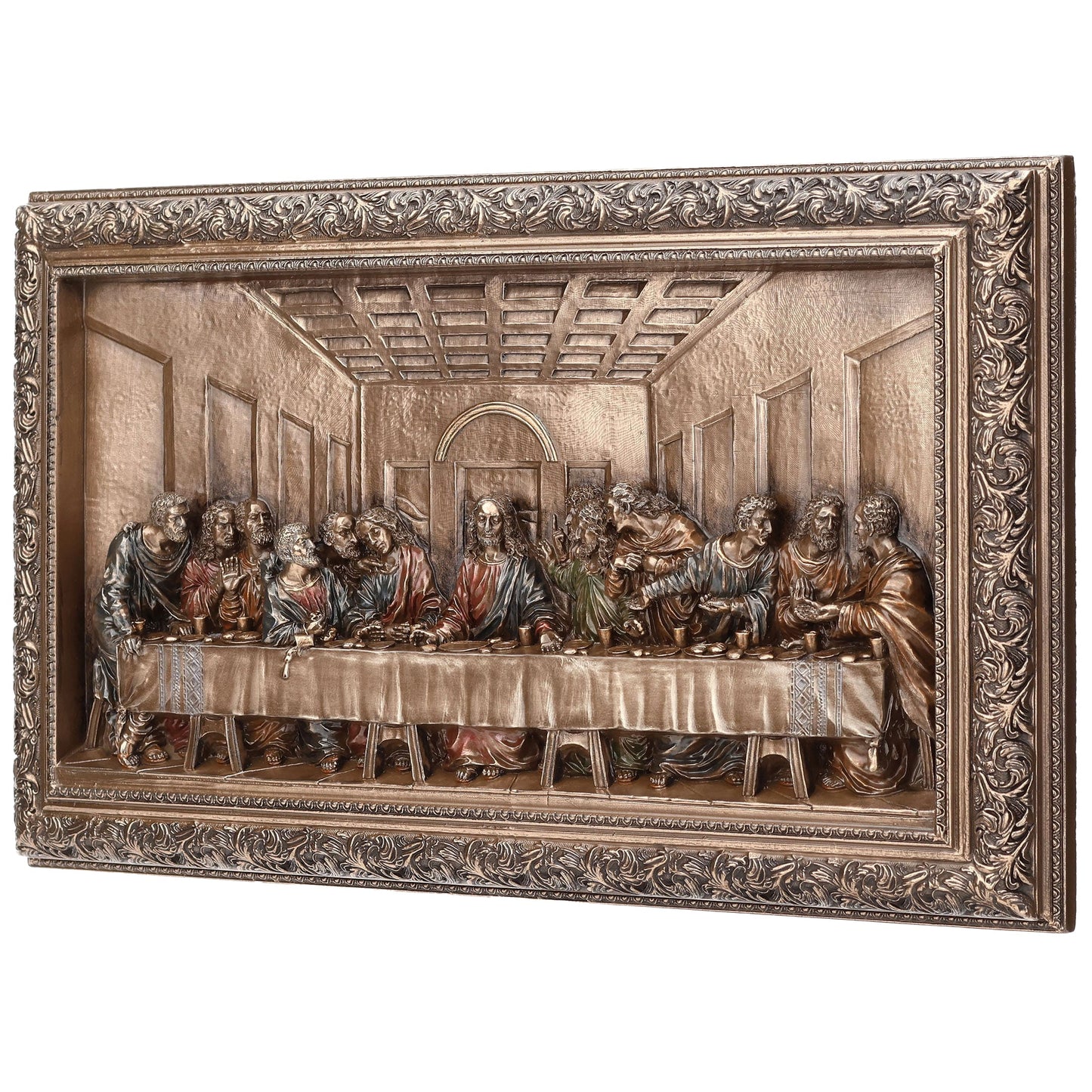 The Last Supper 27.8x16.8cm Veronese Cold-Cast Bronze Wall Plaque – Leonardo da Vinci Inspired