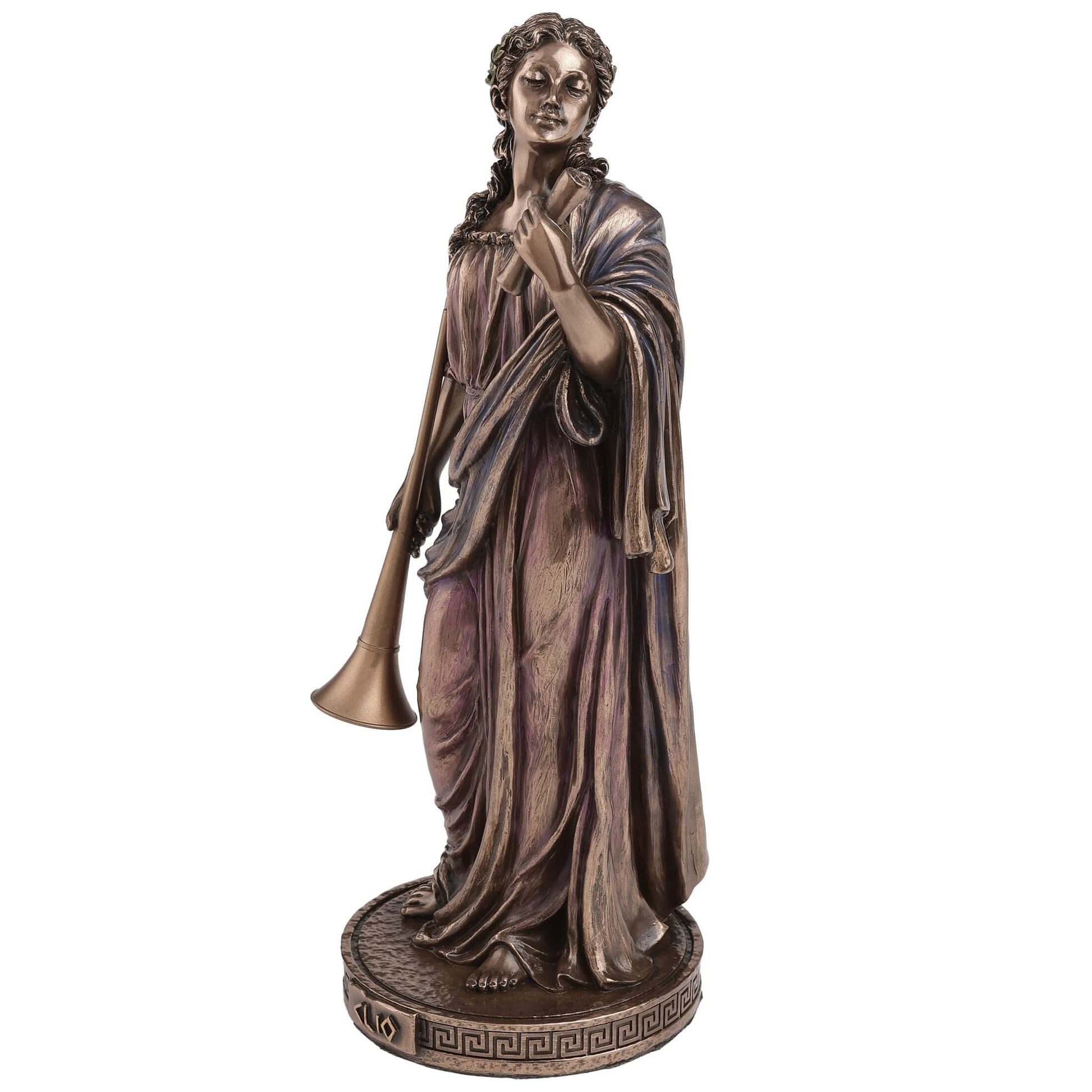 Clio Muse of History Statue close-up of robe and laurel crown